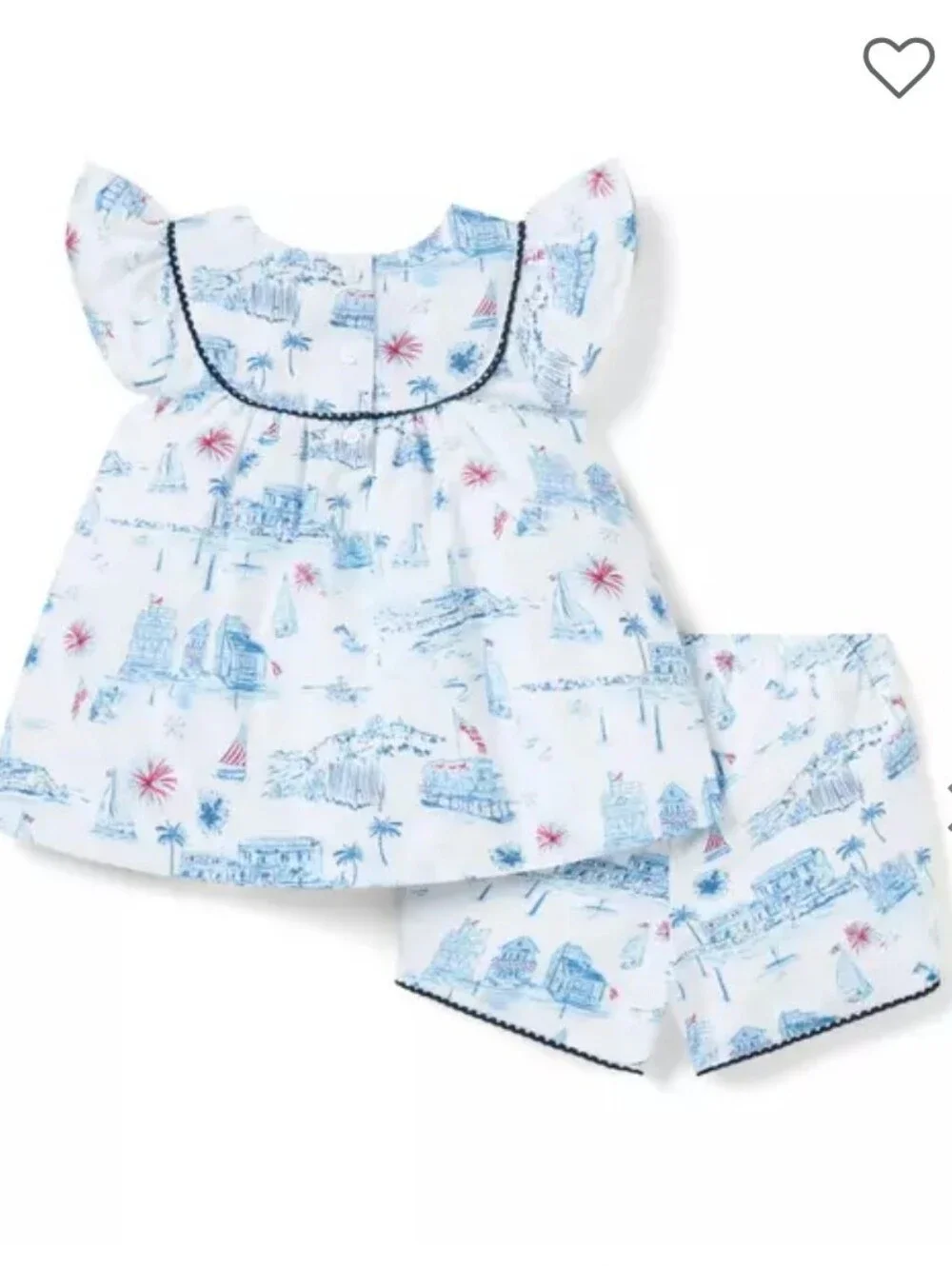 Janie And Jack Americana Toile Top and Bloomer Set